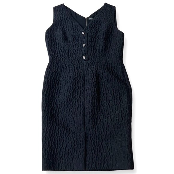 Dolce & Gabbana black textured cocktail dress size L